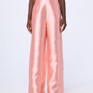 Andrea Iyamah Peach Satin Wide-Leg Pants - NWT - Large